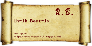 Uhrik Beatrix névjegykártya